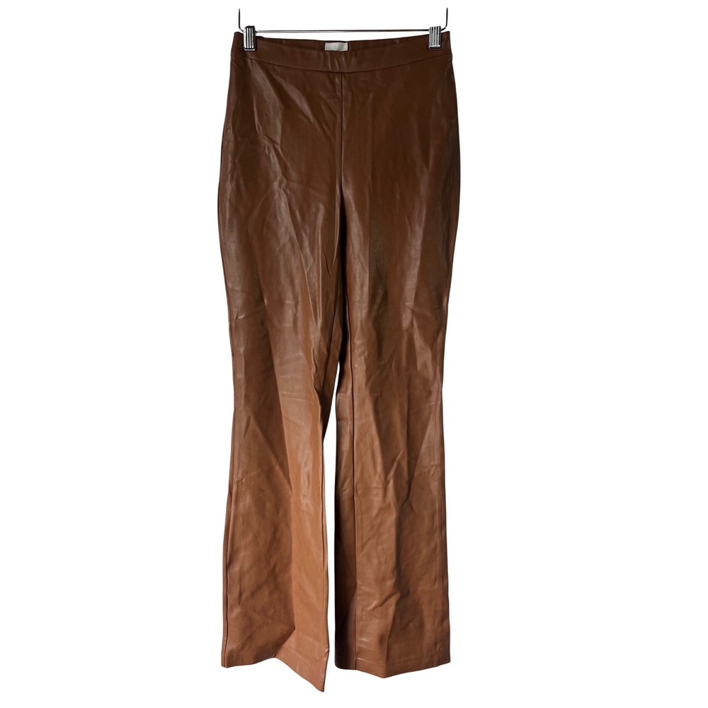 Wilfred Free Faux Leather Flare Pants Brown Size Small